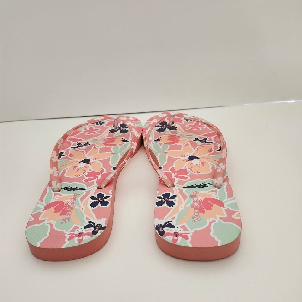 New Vera Bradley pink floral flip flop thong shoes sandals womens size 9/10 L - Picture 10 of 12